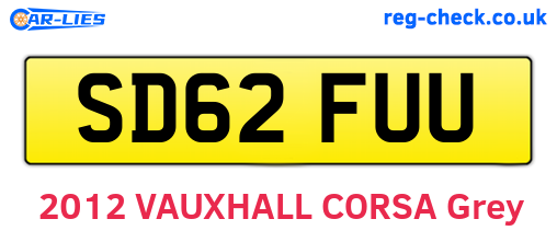 SD62FUU are the vehicle registration plates.