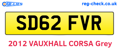 SD62FVR are the vehicle registration plates.