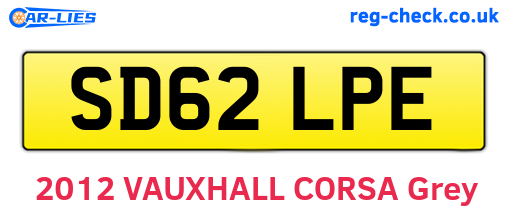 SD62LPE are the vehicle registration plates.