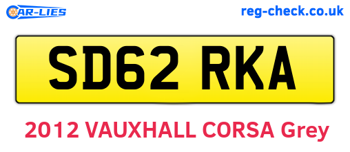 SD62RKA are the vehicle registration plates.