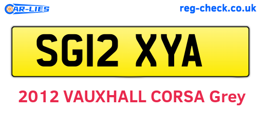 SG12XYA are the vehicle registration plates.