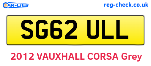 SG62ULL are the vehicle registration plates.