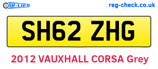 SH62ZHG are the vehicle registration plates.