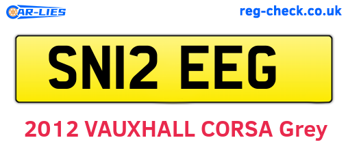 SN12EEG are the vehicle registration plates.