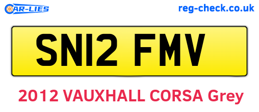 SN12FMV are the vehicle registration plates.
