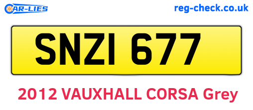 SNZ1677 are the vehicle registration plates.