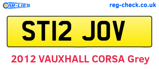 ST12JOV are the vehicle registration plates.