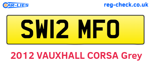 SW12MFO are the vehicle registration plates.