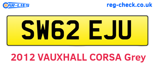 SW62EJU are the vehicle registration plates.