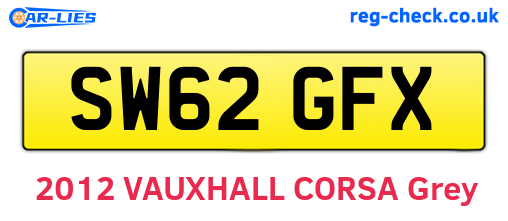 SW62GFX are the vehicle registration plates.