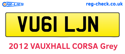 VU61LJN are the vehicle registration plates.