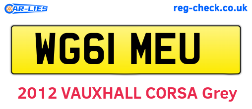 WG61MEU are the vehicle registration plates.