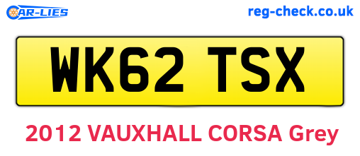 WK62TSX are the vehicle registration plates.