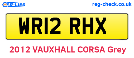 WR12RHX are the vehicle registration plates.
