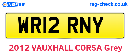 WR12RNY are the vehicle registration plates.