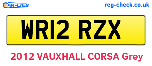 WR12RZX are the vehicle registration plates.