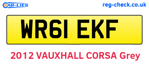 WR61EKF are the vehicle registration plates.