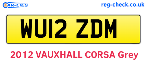 WU12ZDM are the vehicle registration plates.