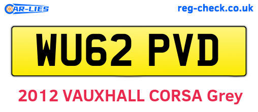 WU62PVD are the vehicle registration plates.