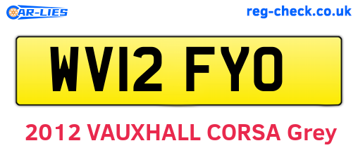 WV12FYO are the vehicle registration plates.