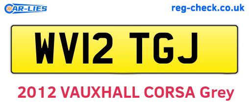 WV12TGJ are the vehicle registration plates.