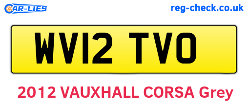 WV12TVO are the vehicle registration plates.