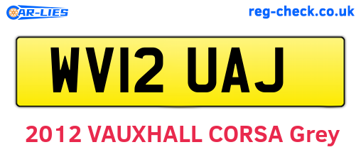 WV12UAJ are the vehicle registration plates.