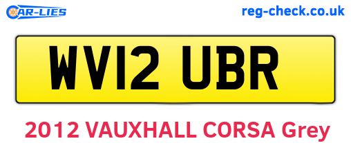 WV12UBR are the vehicle registration plates.