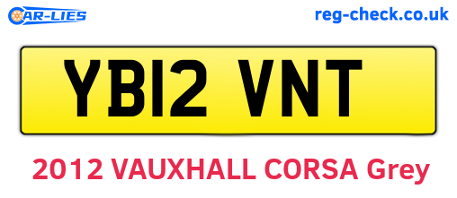 YB12VNT are the vehicle registration plates.