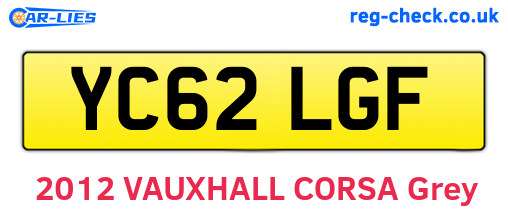 YC62LGF are the vehicle registration plates.