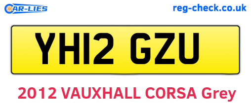 YH12GZU are the vehicle registration plates.