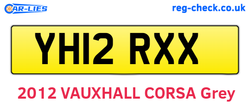 YH12RXX are the vehicle registration plates.