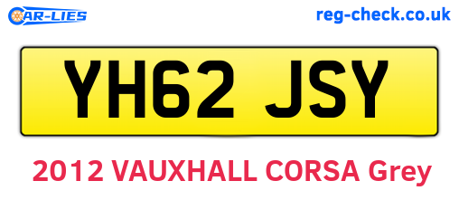 YH62JSY are the vehicle registration plates.