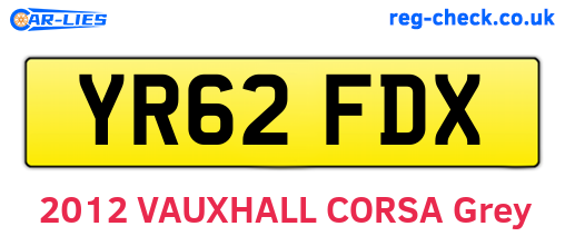 YR62FDX are the vehicle registration plates.
