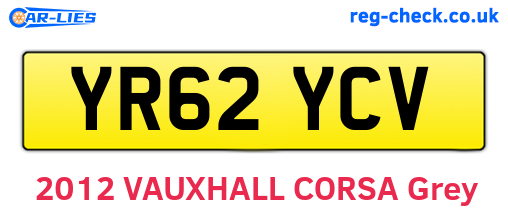 YR62YCV are the vehicle registration plates.