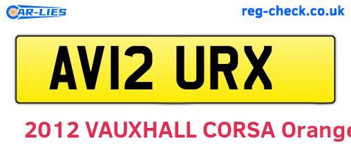 AV12URX are the vehicle registration plates.