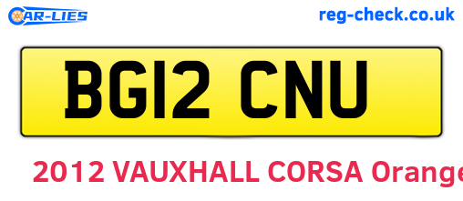 BG12CNU are the vehicle registration plates.