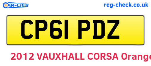 CP61PDZ are the vehicle registration plates.