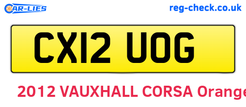 CX12UOG are the vehicle registration plates.