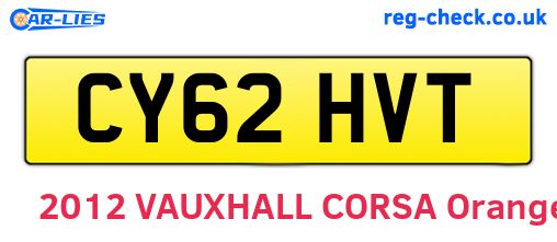 CY62HVT are the vehicle registration plates.