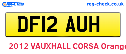 DF12AUH are the vehicle registration plates.