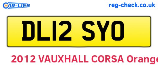DL12SYO are the vehicle registration plates.