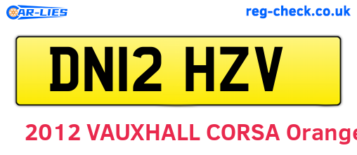DN12HZV are the vehicle registration plates.