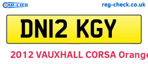 DN12KGY are the vehicle registration plates.