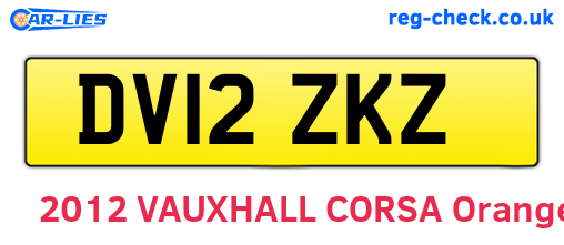 DV12ZKZ are the vehicle registration plates.