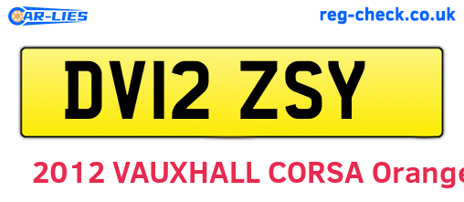 DV12ZSY are the vehicle registration plates.
