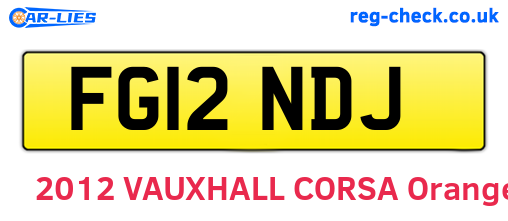 FG12NDJ are the vehicle registration plates.