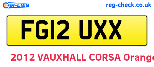 FG12UXX are the vehicle registration plates.