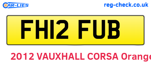 FH12FUB are the vehicle registration plates.
