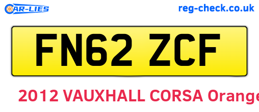 FN62ZCF are the vehicle registration plates.